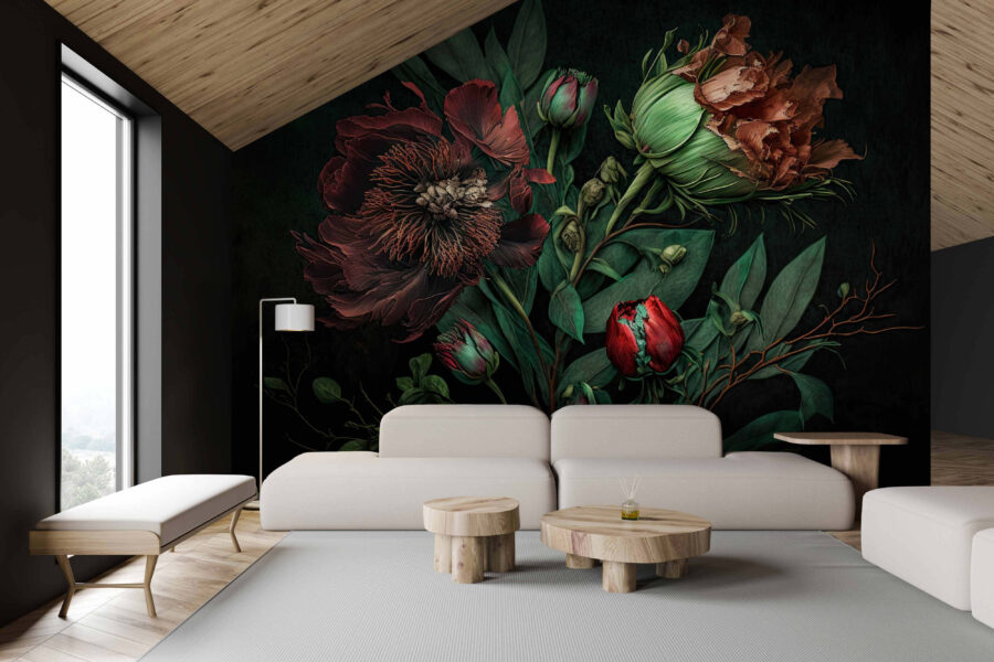 Elegant flowers with rich textures.