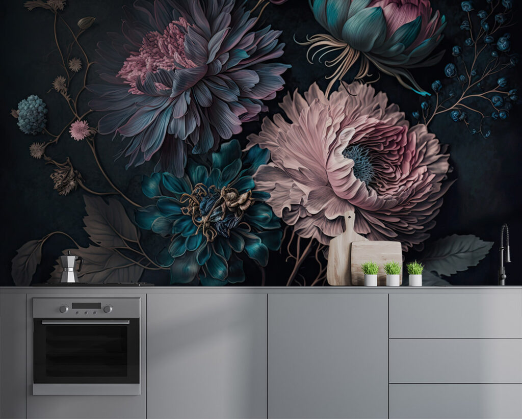 Elegant flowers on a dark background