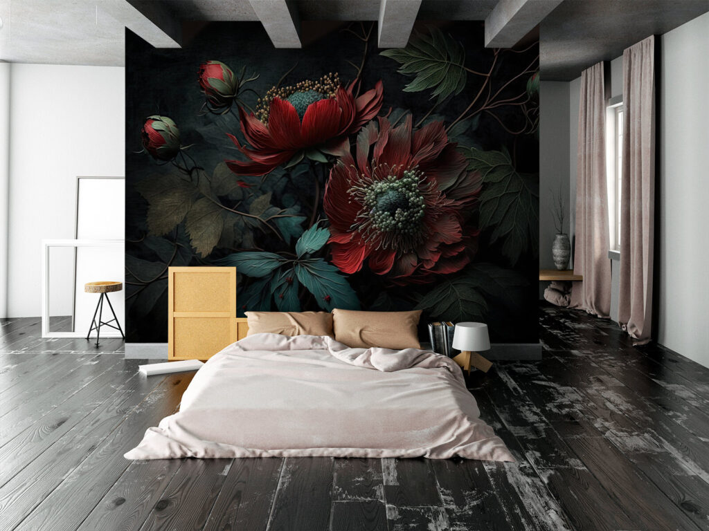 Dark blooms in a moody setting