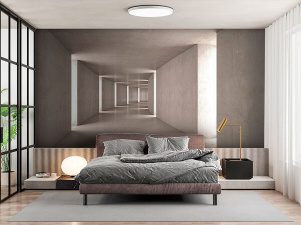 Long hallway with light coming through