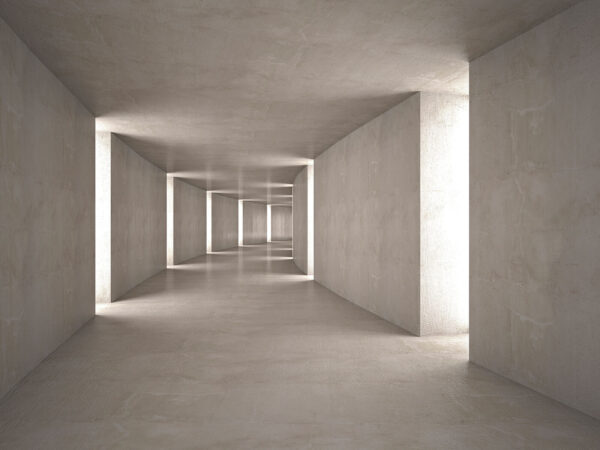 Long hallway with light coming through