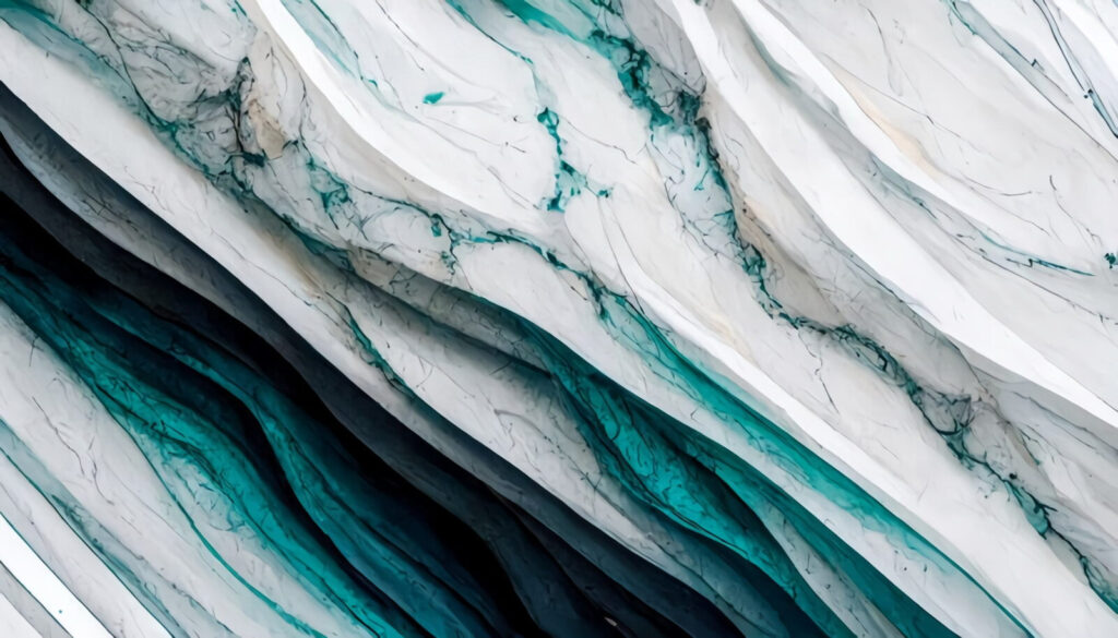 Textured waves of white and teal. Textured waves of white and teal.