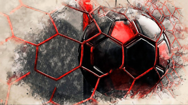 Football ball in a net Football ball in a net