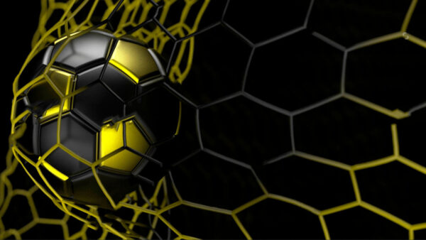 Football ball in a net Football ball in a net
