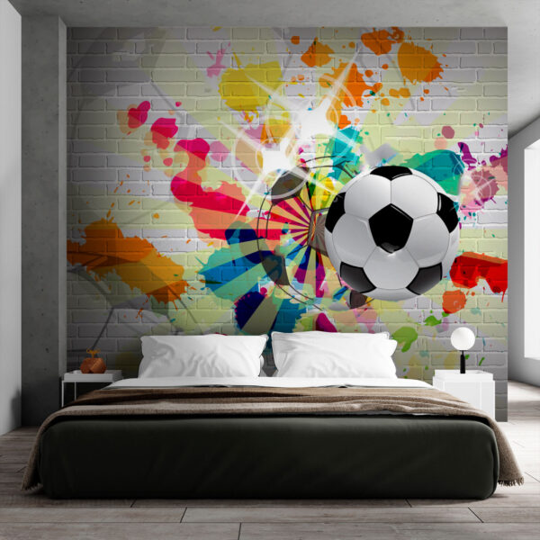 Football ball on a brick wall Football ball on a brick wall