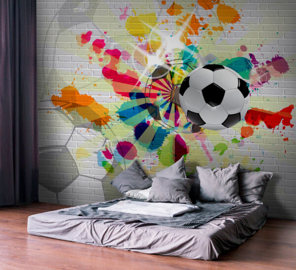 Football ball on a brick wall Football ball on a brick wall