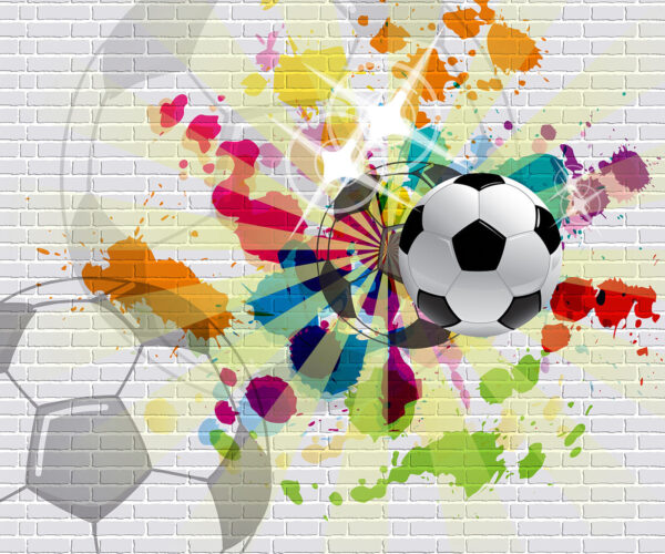 Football ball on a brick wall Football ball on a brick wall
