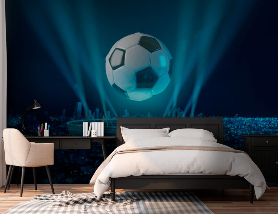 Wall murals Football ball above a stadium - Image 2