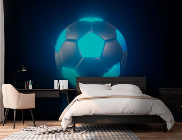 Football ball with blue lights Football ball with blue lights