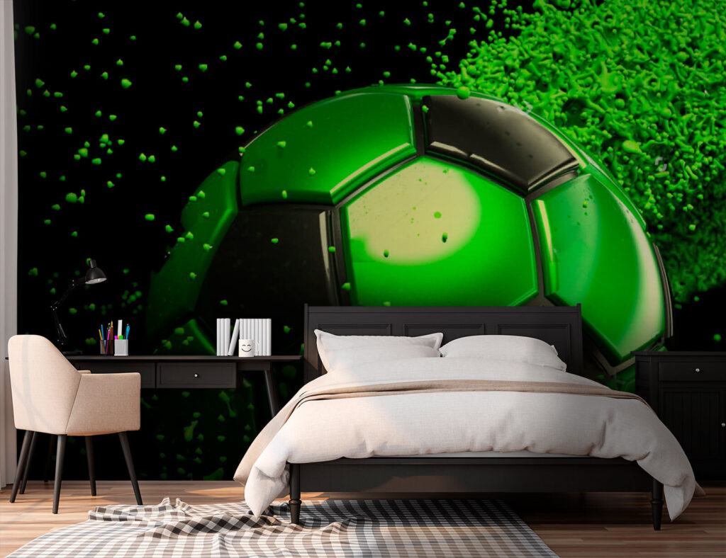 Green and black football ball Green and black football ball