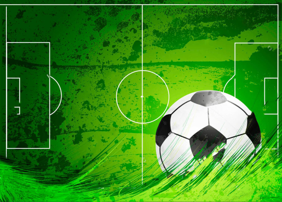 Football ball on a green field u72784p 900x643 - Football ball on a green field - tegory