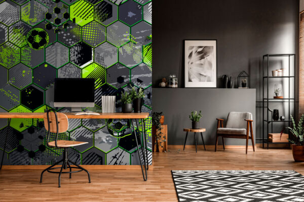 Pattern of hexagons and football balls