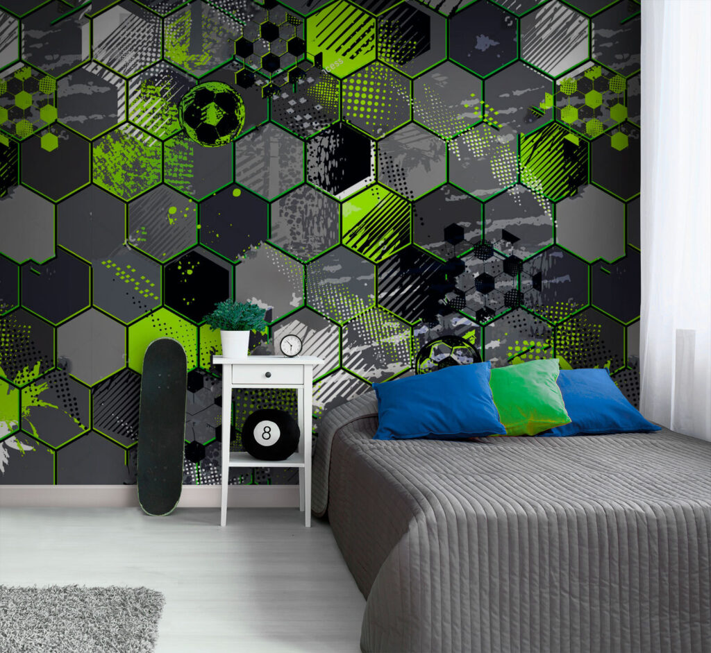 Pattern of hexagons and football balls