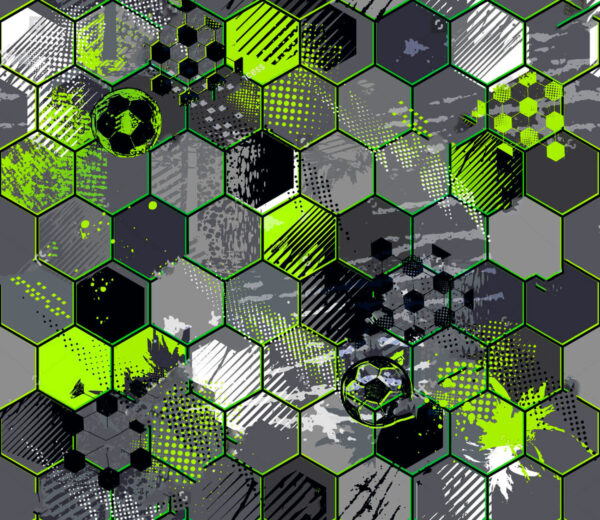 Pattern of hexagons and football balls
