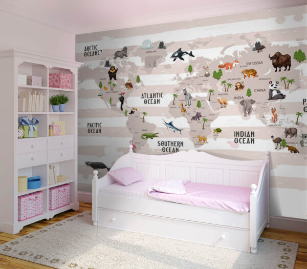 Map of the world with animals u72580pir1m 600x525 - Map of the world with animals - tegory