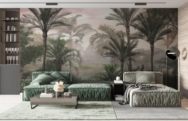 Group of palm trees and bushes Group of palm trees and bushes