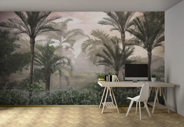 Group of palm trees and bushes Group of palm trees and bushes