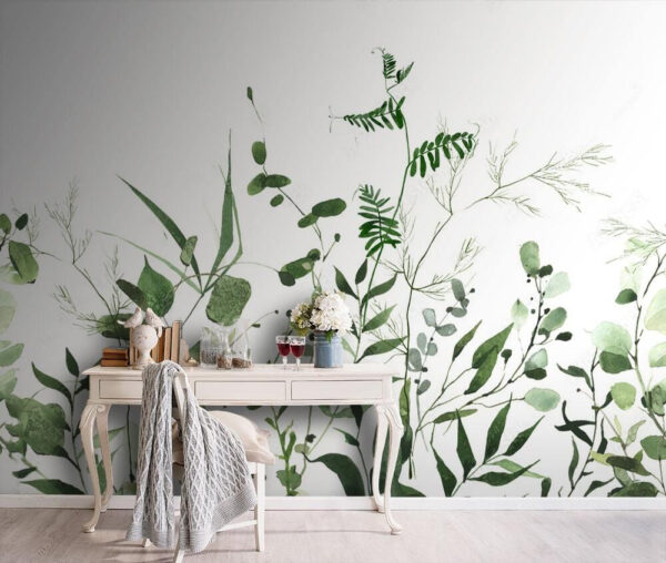 Lush greenery on a white background. Lush greenery on a white background.