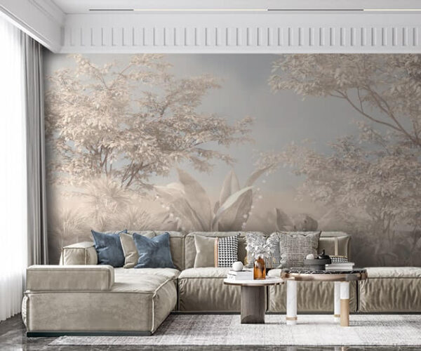 Serene garden in soft hues. Serene garden in soft hues.