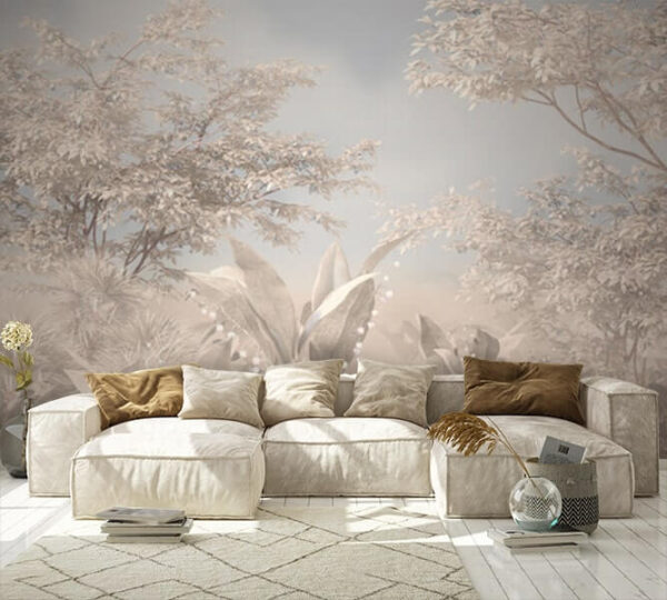 Serene garden in soft hues. Serene garden in soft hues.