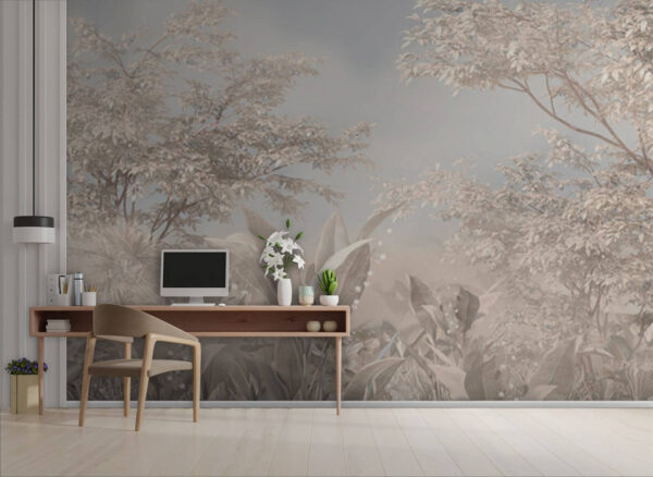 Serene garden in soft hues. Serene garden in soft hues.
