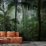 Wall murals Dense forest with tall trees