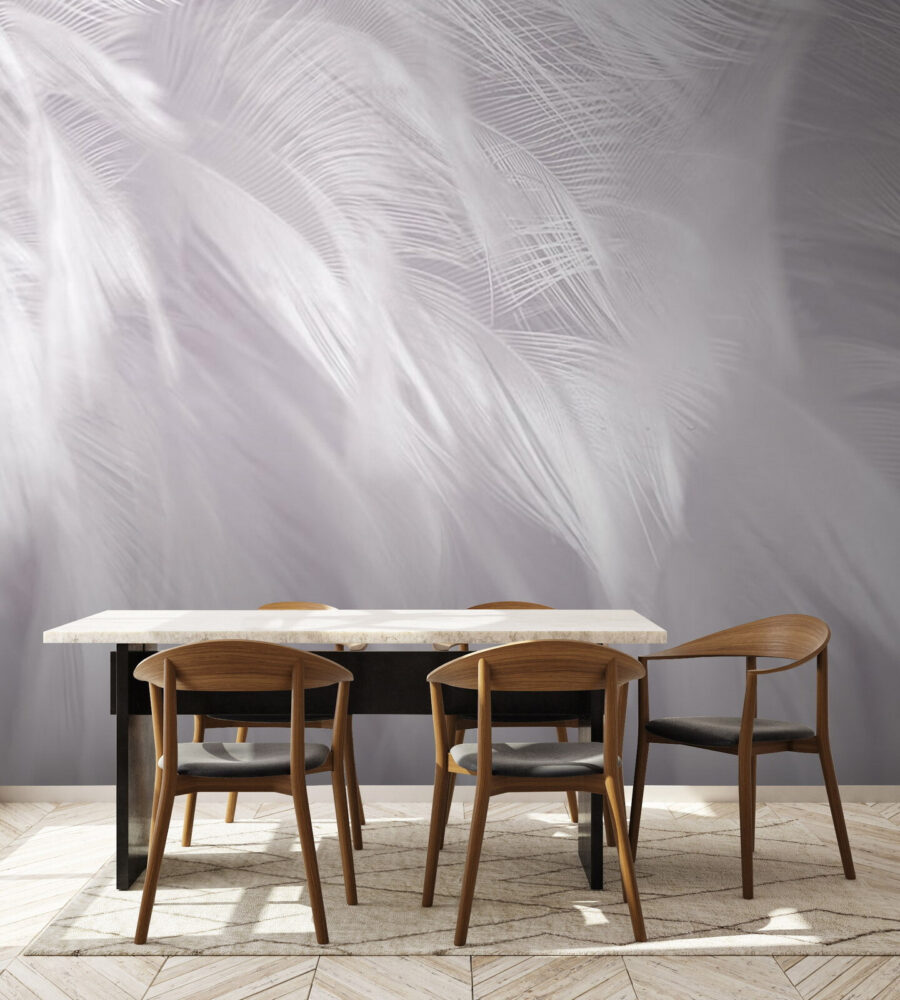 Delicate feathers blending softly together