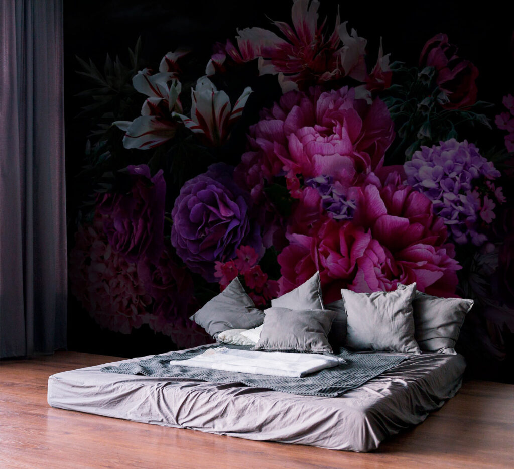 Group of flowers on a black background Group of flowers on a black background