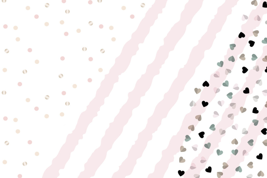 Pink and white striped background with small hearts Pink and white striped background with small hearts