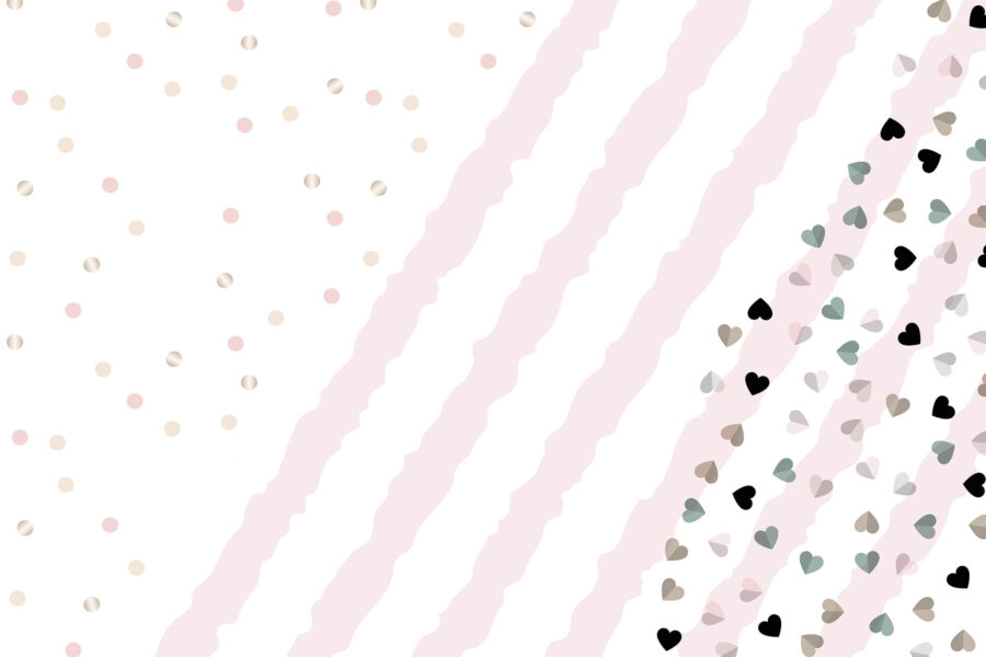 Pink and white striped background with small hearts Pink and white striped background with small hearts