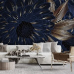 Wall murals Elegant floral design on dark background