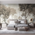Wall mural Forest with trees and plants