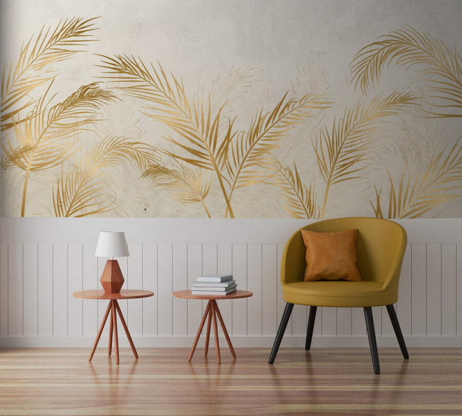 Elegant Palm Leaves on Neutral Background