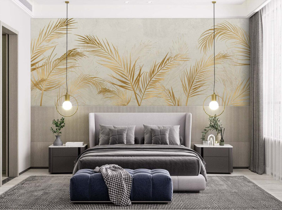 Elegant Palm Leaves on Neutral Background