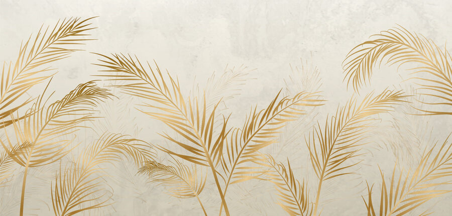Elegant Palm Leaves on Neutral Background