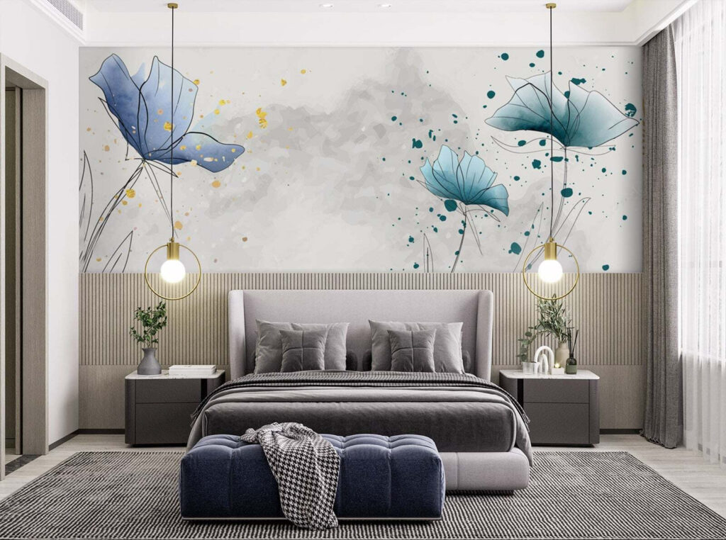 Blue blossoms dancing in breezy elegance Blue blossoms dancing in breezy elegance