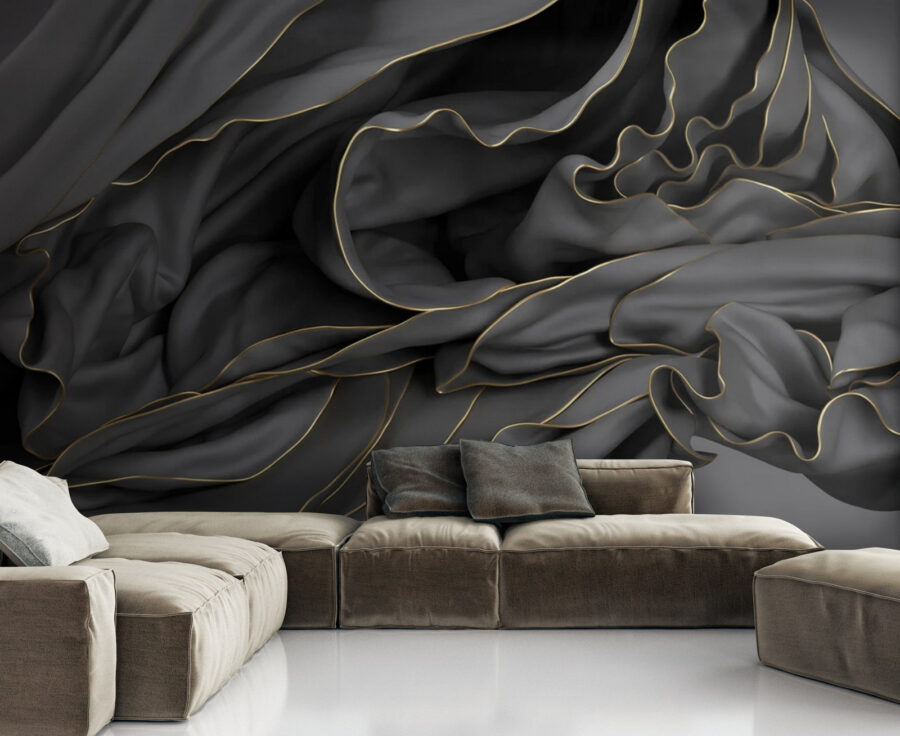 Textured fabric with elegant curves.