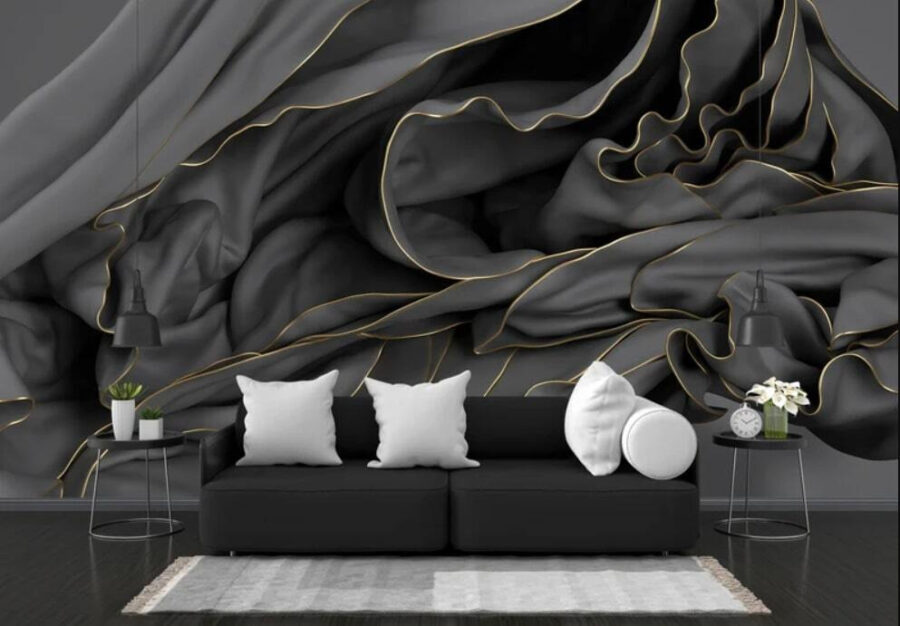 Textured fabric with elegant curves.