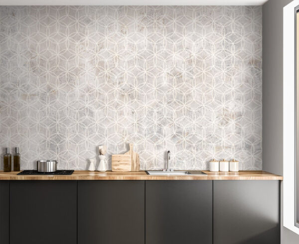 White and gray patterned wall White and gray patterned wall
