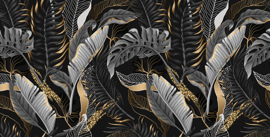 Black and gold floral pattern