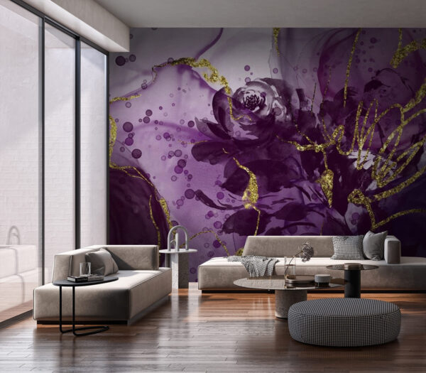 Wall murals Sophisticated floral watercolor design (SKU: u71854) Wall murals Wall murals Sophisticated floral watercolor design (SKU: u71854)