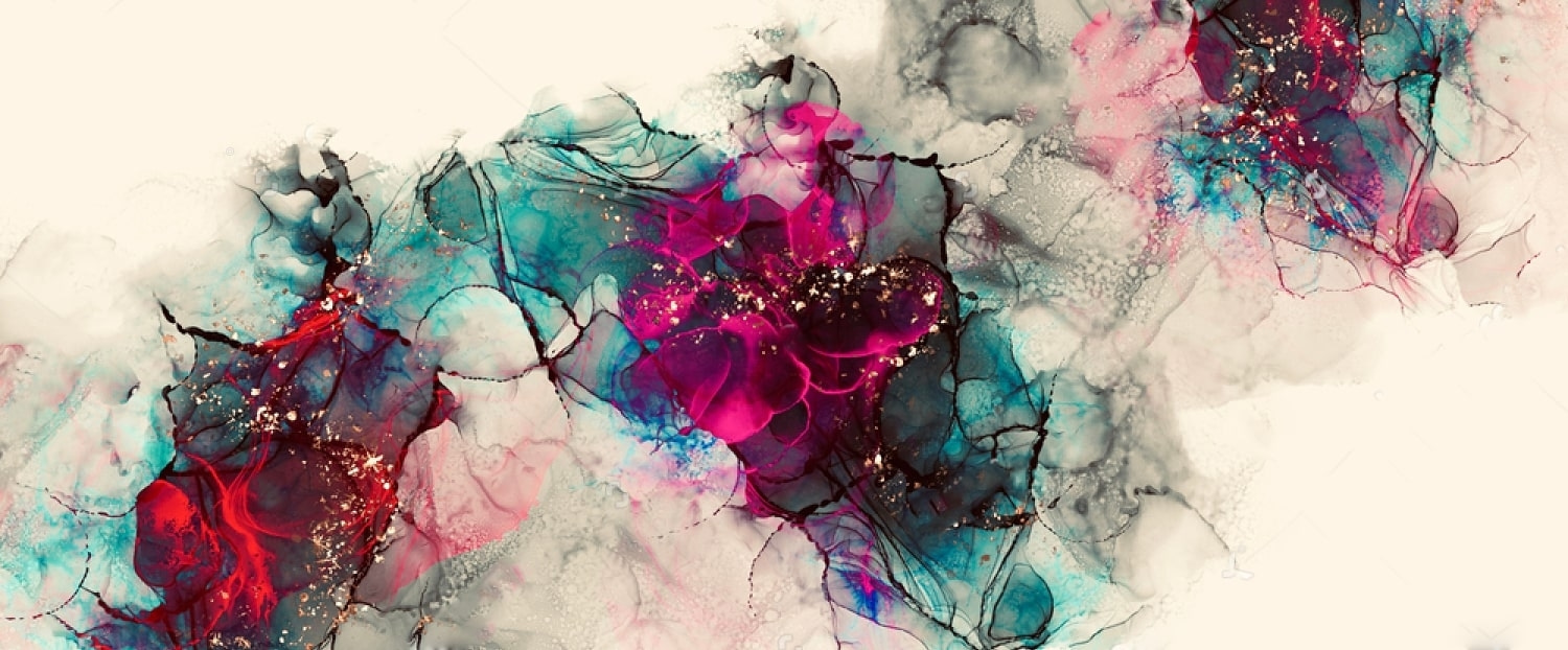 Colorful abstract fluid art composition