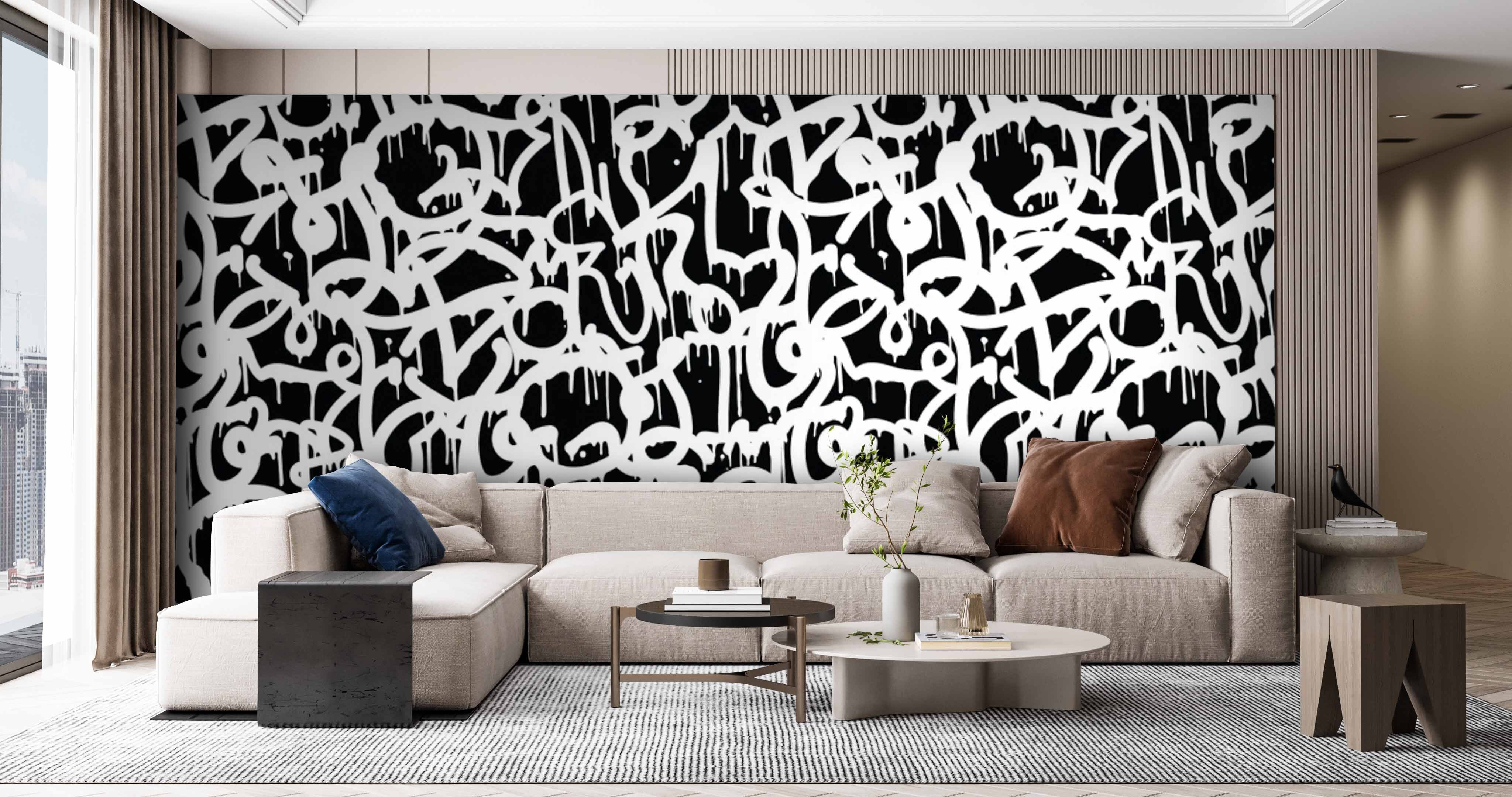 Black and white graffiti u71789pig1m - Black and white graffiti - tegory