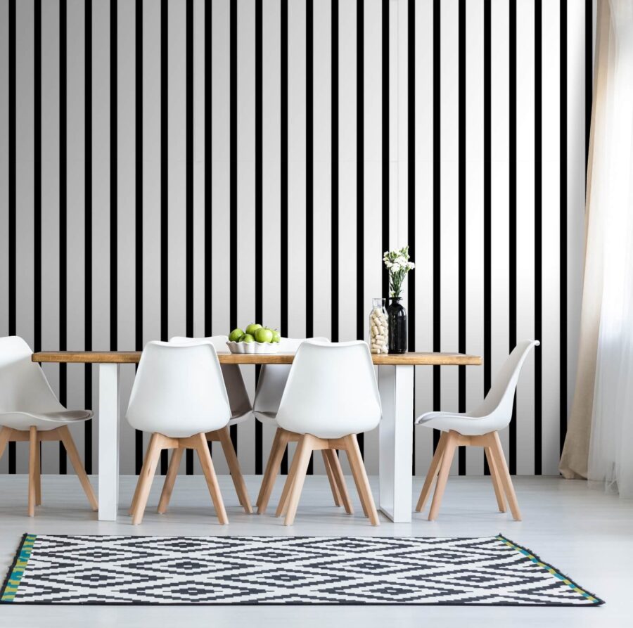 Wall murals Black and white vertical lines