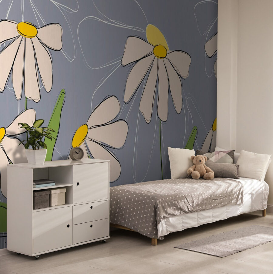Drawing of flowers on a grey background u71643pir2 900x903 - Drawing of flowers on a grey background - tegory