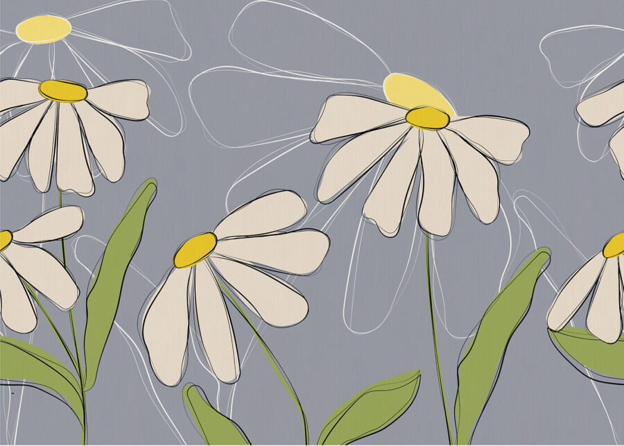 Drawing of flowers on a grey background u71643p 900x643 - Drawing of flowers on a grey background - tegory