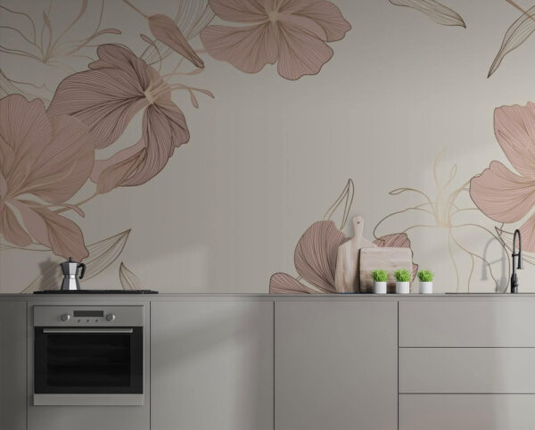 Wall murals Delicate flowers in soft hues (SKU: u71528) Wall murals Wall murals Delicate flowers in soft hues (SKU: u71528)