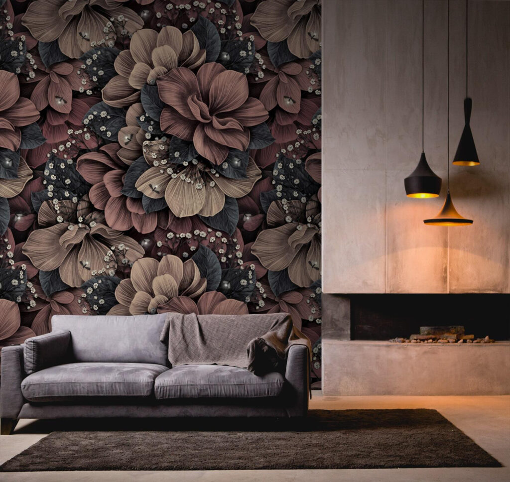 Group of flowers with small white and black leaves