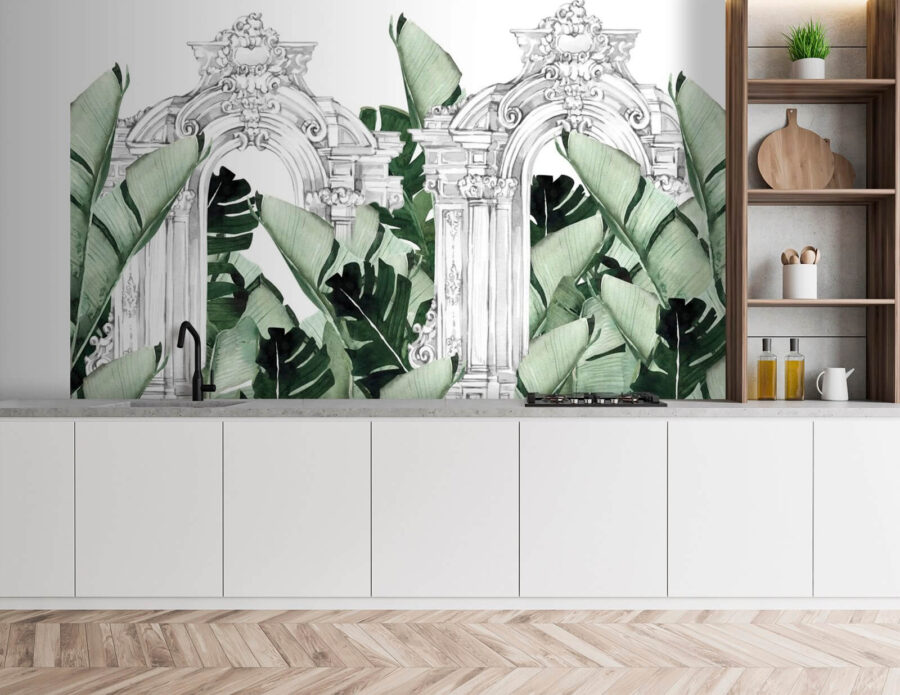 White archway with green leaves u71503pik1 900x695 - White archway with green leaves - tegory