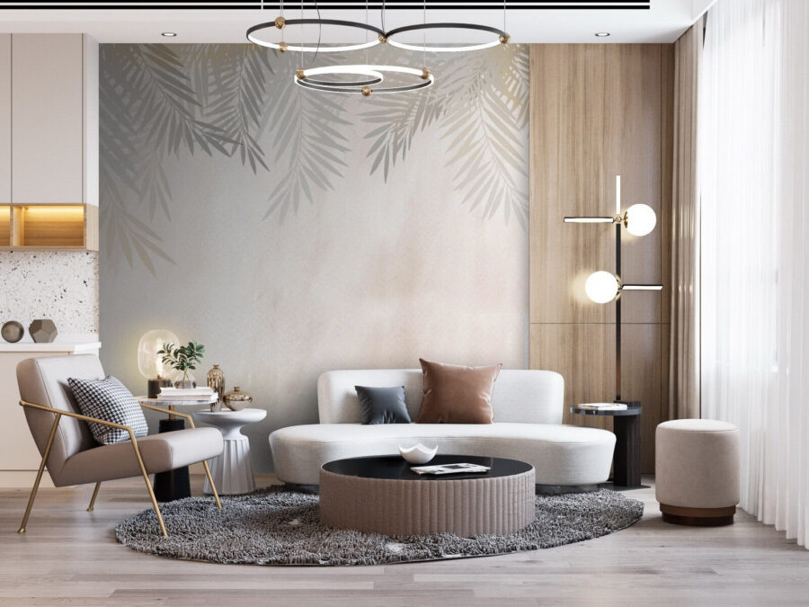 Wall murals Delicate leaves on a soft background. - Image 2